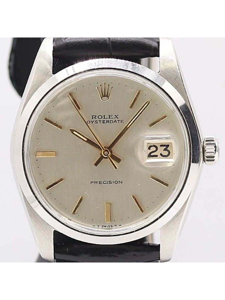 Rolex Oyster Date Precision Hand Wound Champagne Dial Watch